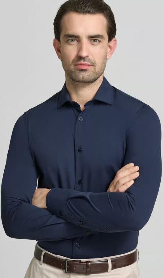 Cruna Slim Fit businesshemd met knoopsluiting