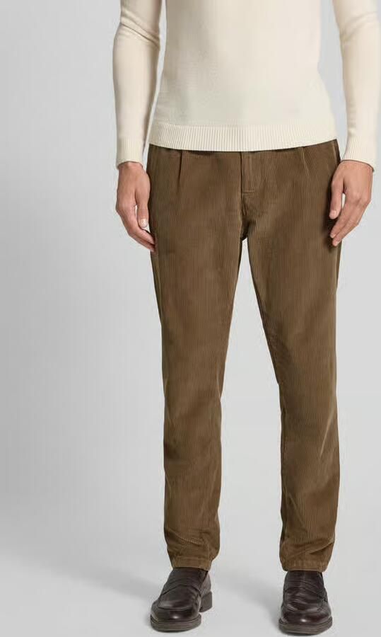 CRUNA Straight fit corduroy broek met bandplooien model 'Mitte' - Foto 2