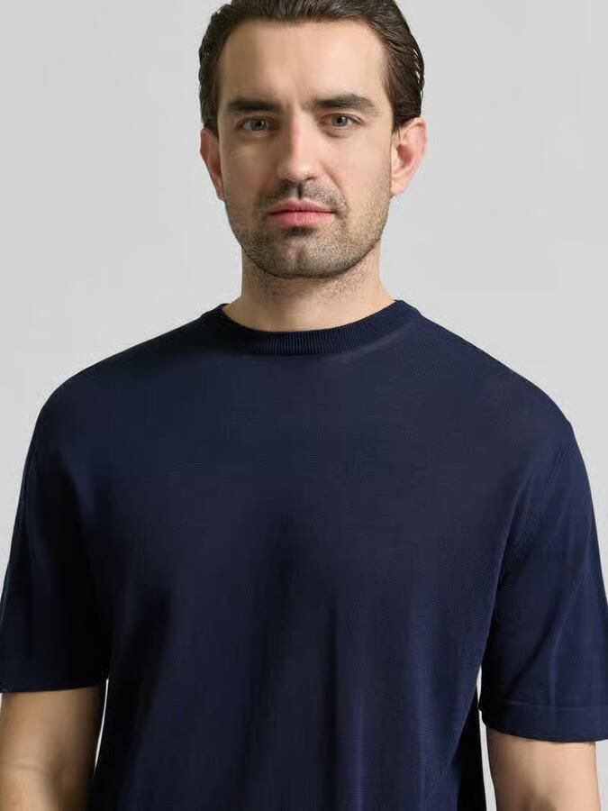 CRUNA T-shirt met geribde ronde hals - Foto 2