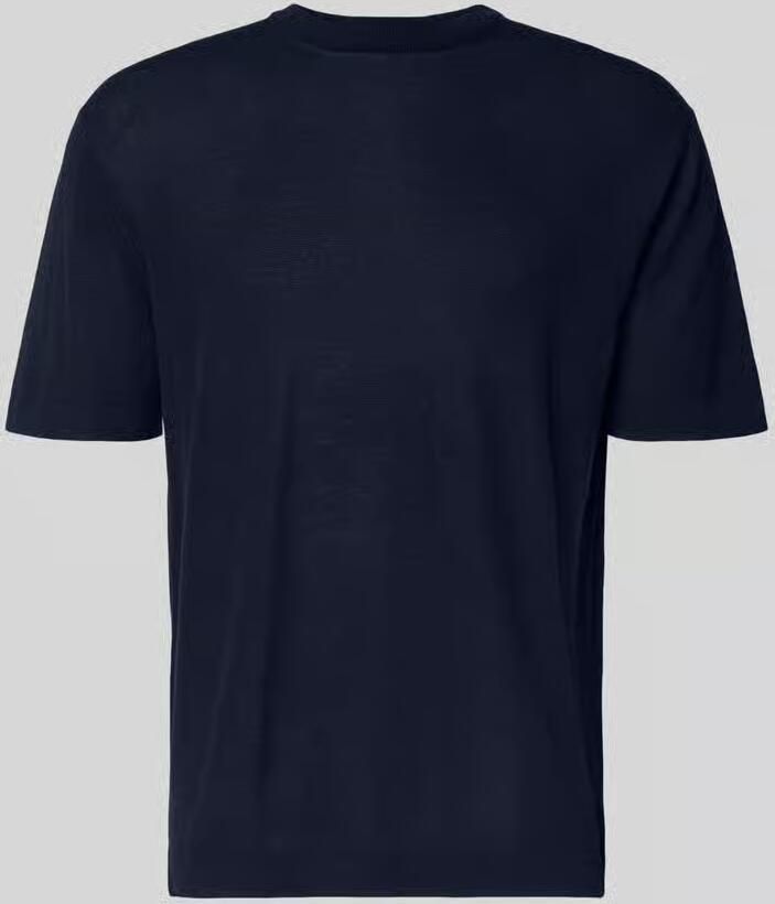CRUNA T-shirt met geribde ronde hals