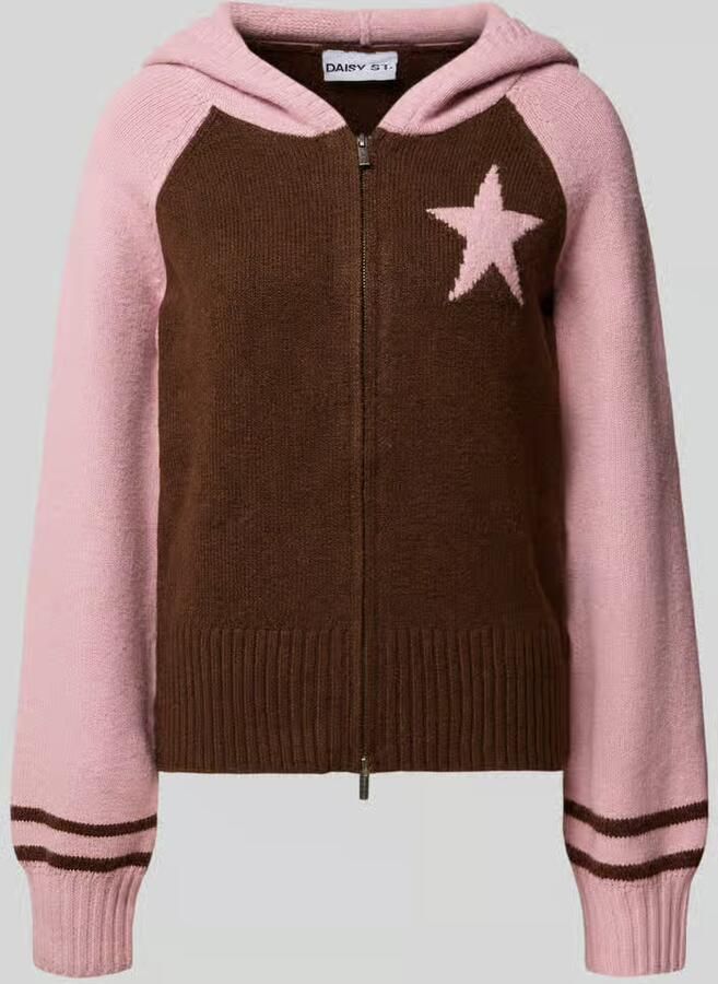 Daisy street Gebreid vest met tweewegrits model 'NOUGAT'