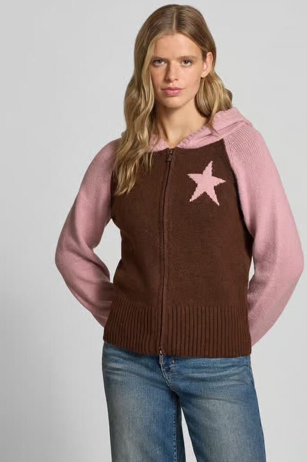 Daisy street Gebreid vest met tweewegrits model 'NOUGAT' - Foto 2