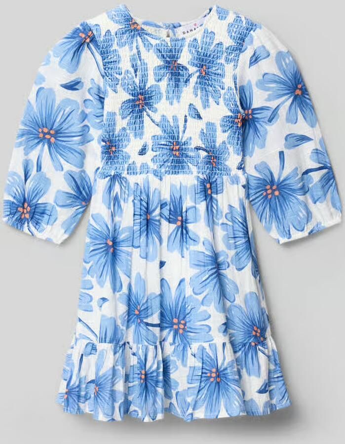 DANAMADE Regular fit jurk met all-over bloe print - Foto 2