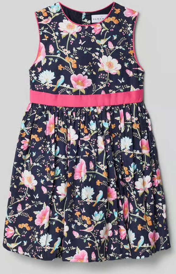 DANAMADE Regular fit jurk met all-over bloe print - Foto 2