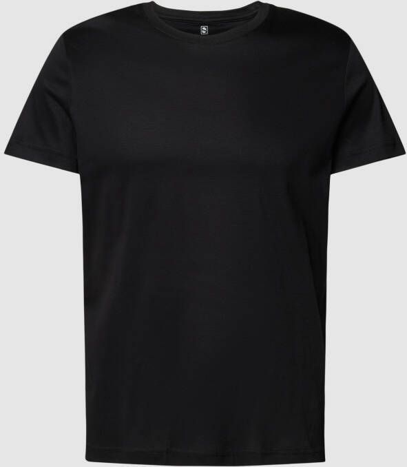 Desoto T-shirt met geribde ronde hals