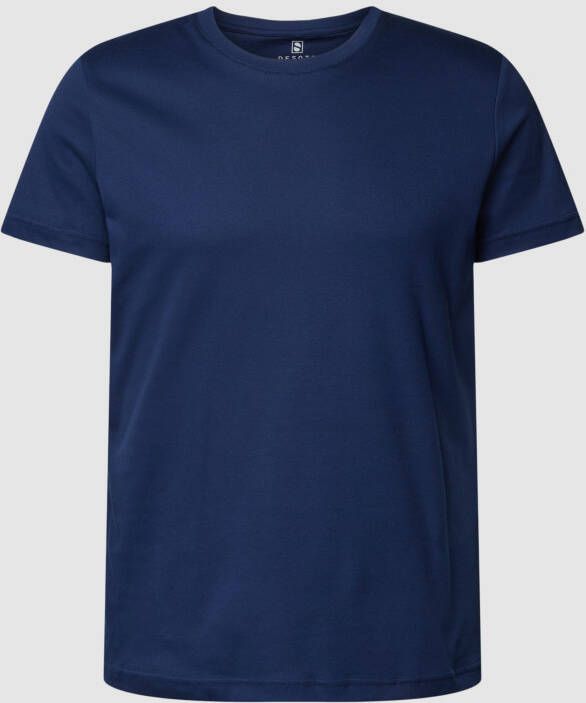Desoto t-shirt donkerblauw ronde hals effen katoen