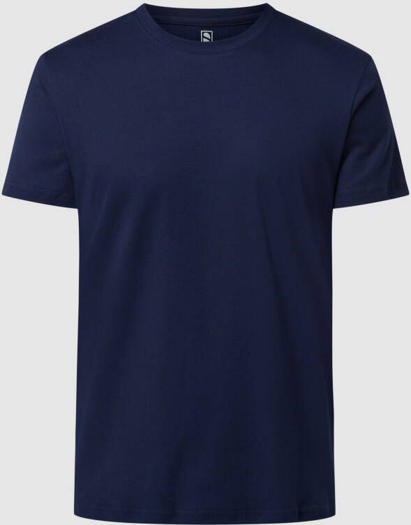 Desoto t-shirt donkerblauw ronde hals effen katoen