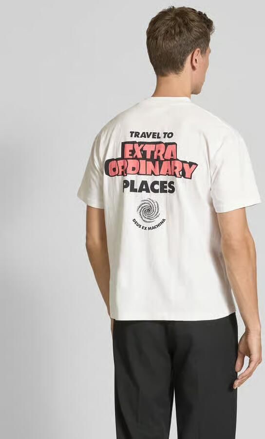 DEUS EX MACHINA T-shirt met geribde ronde hals model 'Celestial'