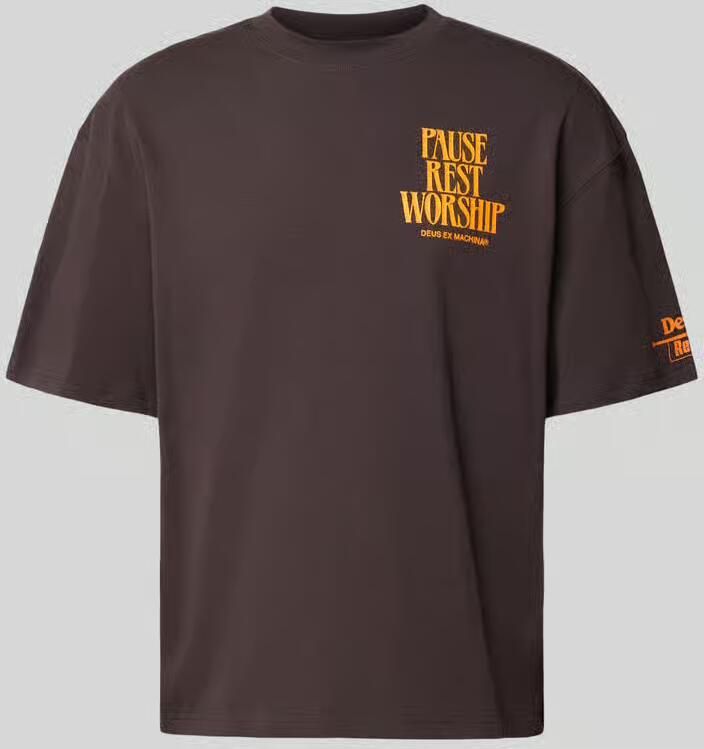 DEUS EX MACHINA T-shirt met statementprint en ronde hals