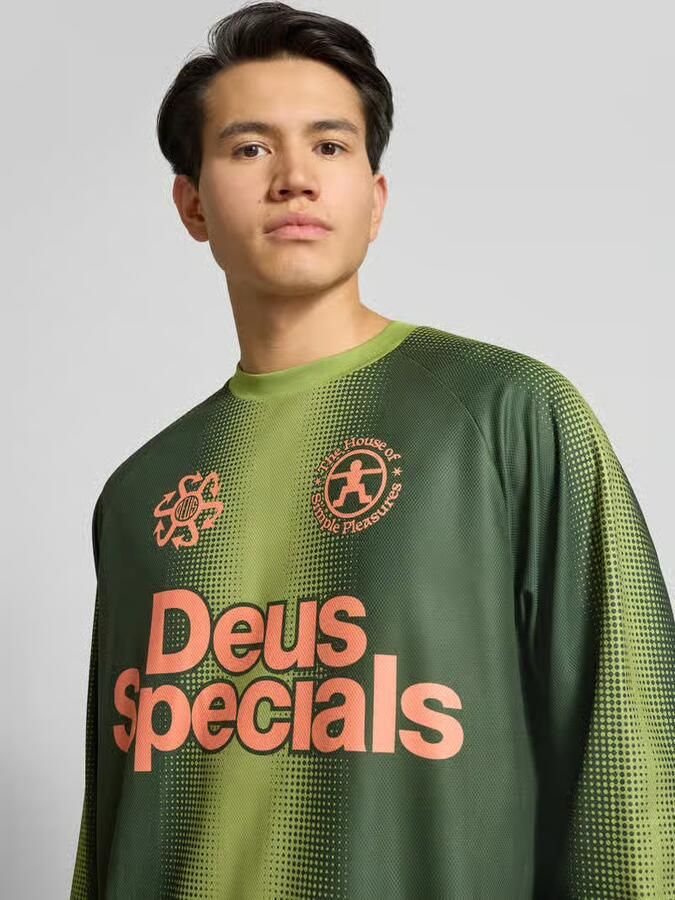 DEUS EX MACHINA Tricot met labelprint en ronde hals