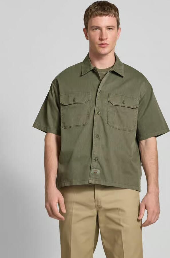 Dickies Overhemd Lange Mouw UNIONVILLE WORK SHIRT DK0A4Z7Q-MGR1 MILITARE - Foto 4