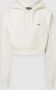 Dickies Witte crop hoodie met logo patch voor dames Beige Dames - Thumbnail 1