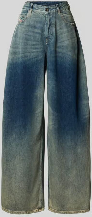 Diesel High waist wide leg jeans met kleurverloop