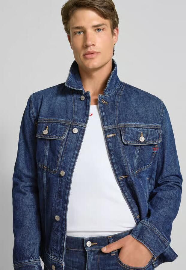 Diesel Jeansjack met knoopsluiting