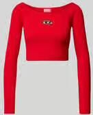 Diesel Kort shirt met lange mouwen en labeldetail