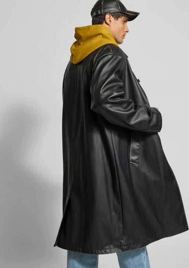 Diesel Lange jas in leerlook