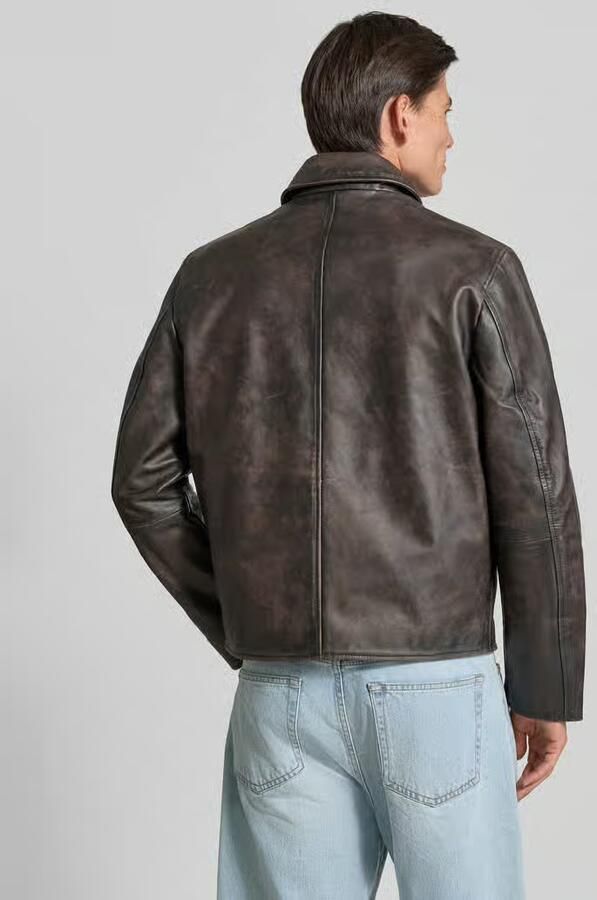 Diesel Leren jack van runder nappa model 'L-AMAR-WRD' - Foto 2