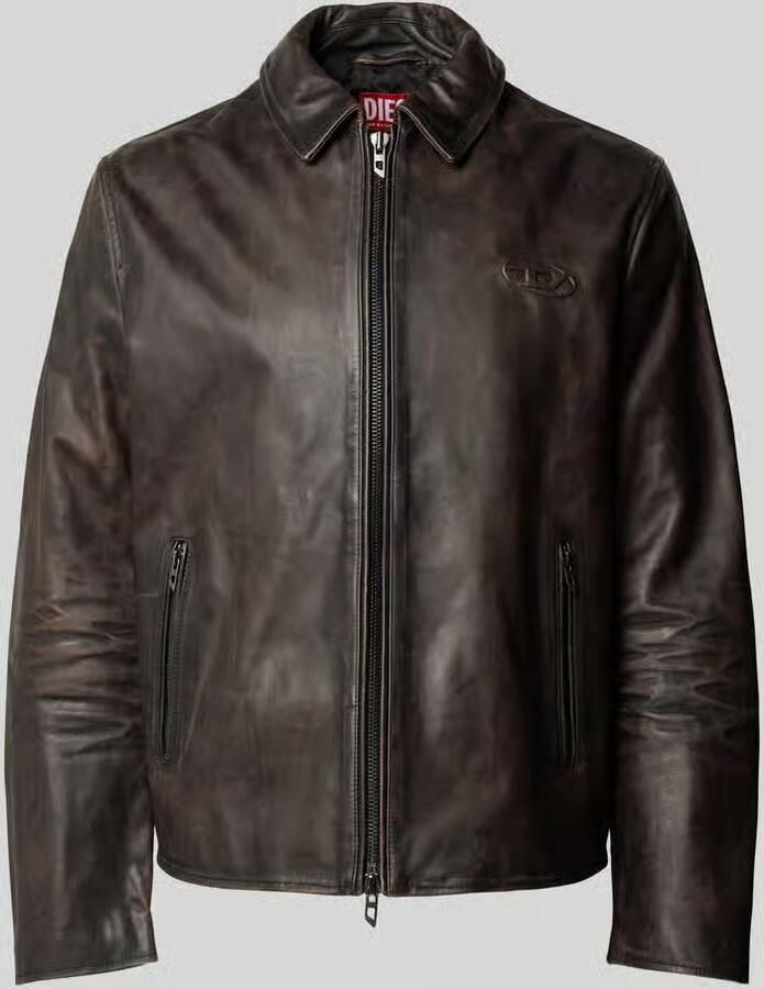 Diesel Leren jack van runder nappa model 'L-AMAR-WRD' - Foto 2