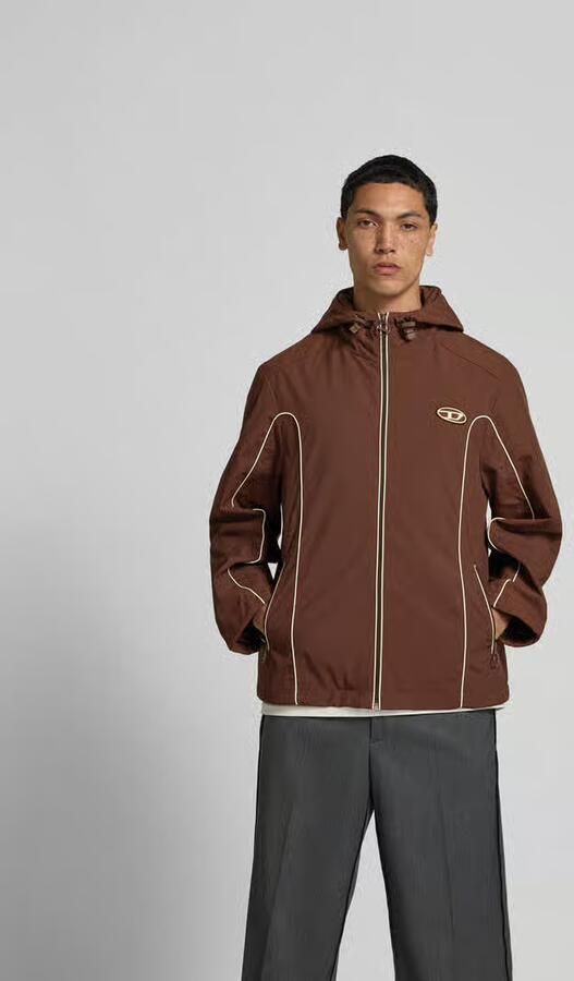 Diesel Regular fit jack met logopatch - Foto 3