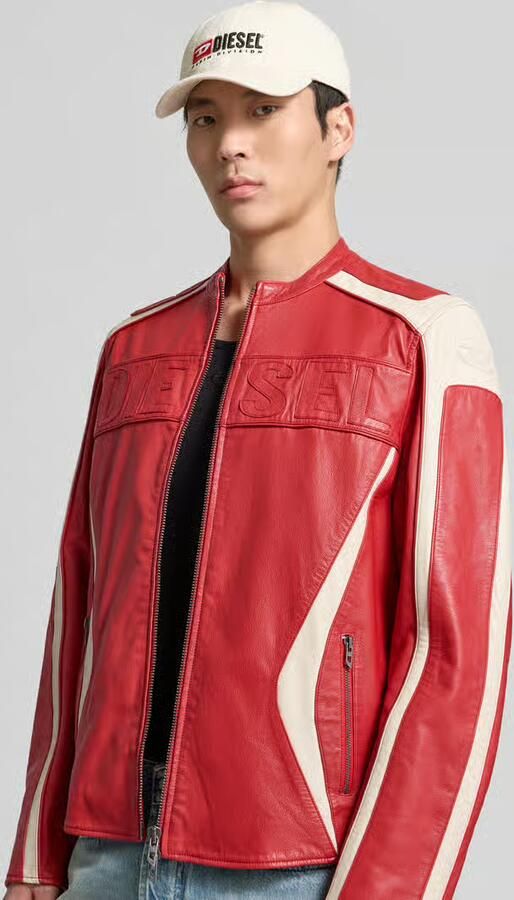 Diesel Regular Fit jas in lederlook