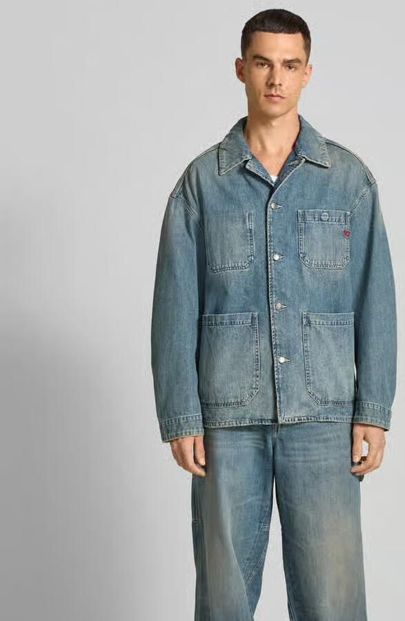 Diesel Regular fit jeansjack met platte kraag - Foto 3
