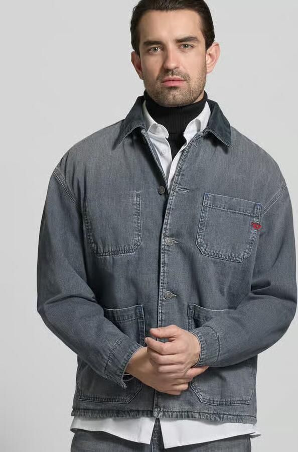 Diesel regular fit overhemdjack in denimlook