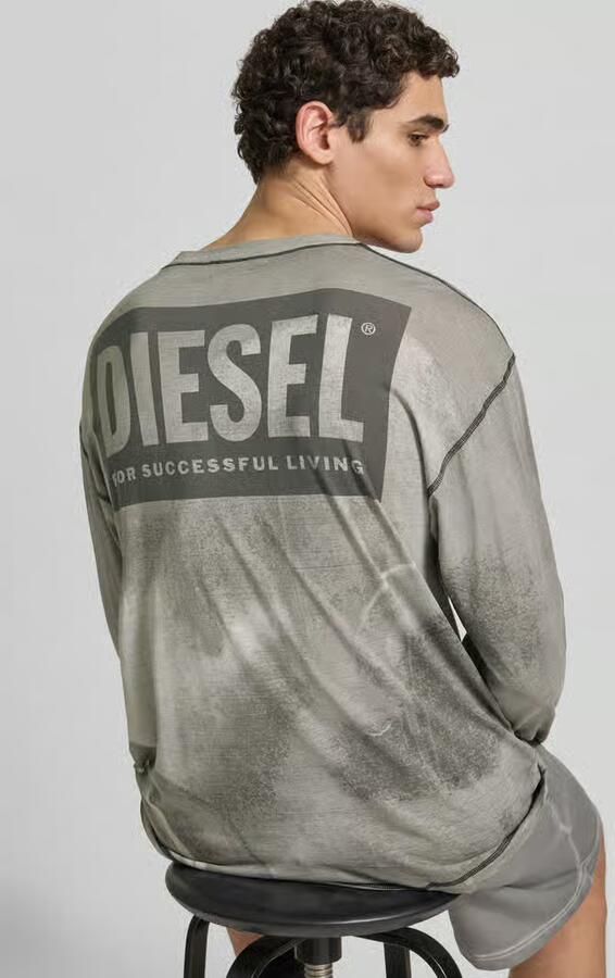 Diesel Regular fit shirt met lange mouwen van hennep-mix