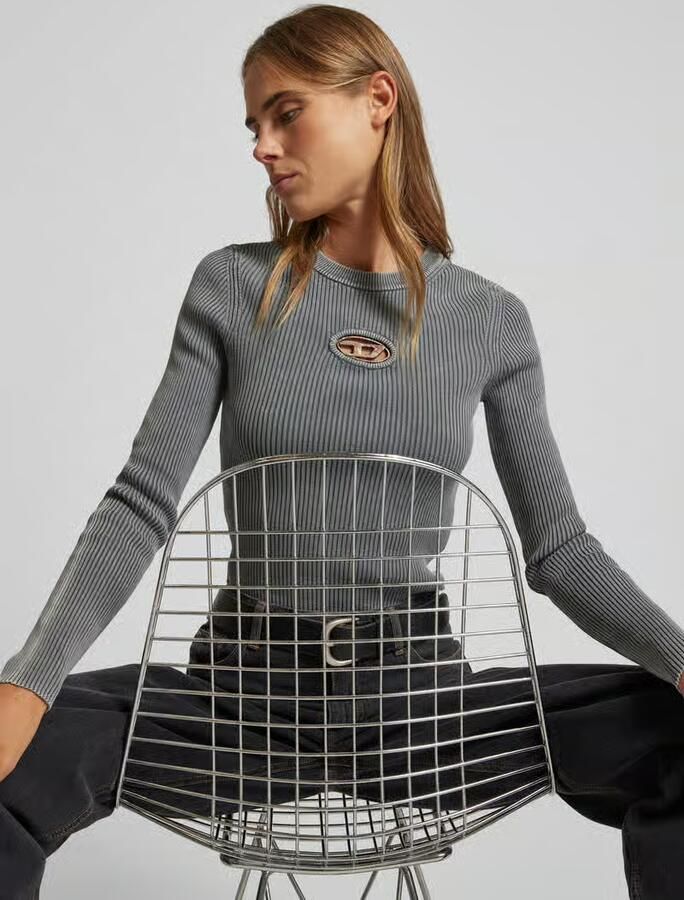 Diesel shirt met lange mouwen met labeldetail