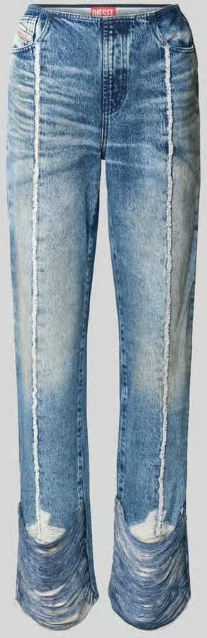 Diesel straight fit jeans met opvallende contrastkleurige siernaden