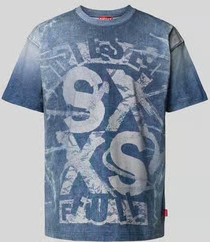 Diesel T-shirt met geribde ronde hals - Foto 2