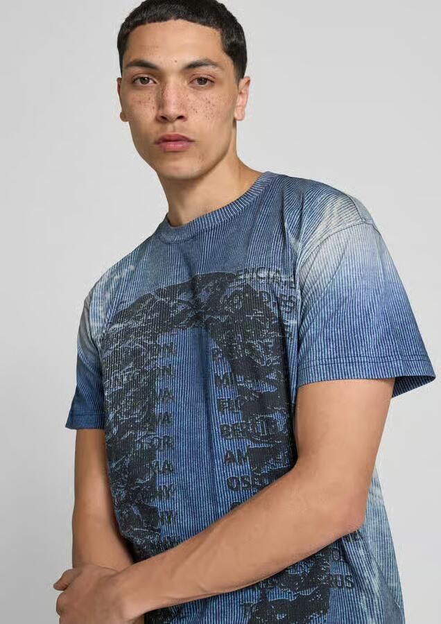 Diesel T-shirt met geribde ronde hals