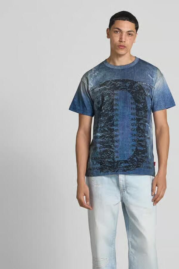 Diesel T-shirt met geribde ronde hals - Foto 2