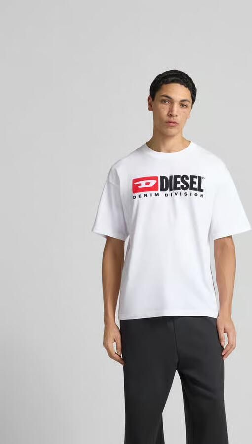 Diesel Witte Katoenen T-shirt met Ronde Hals White Heren - Foto 7