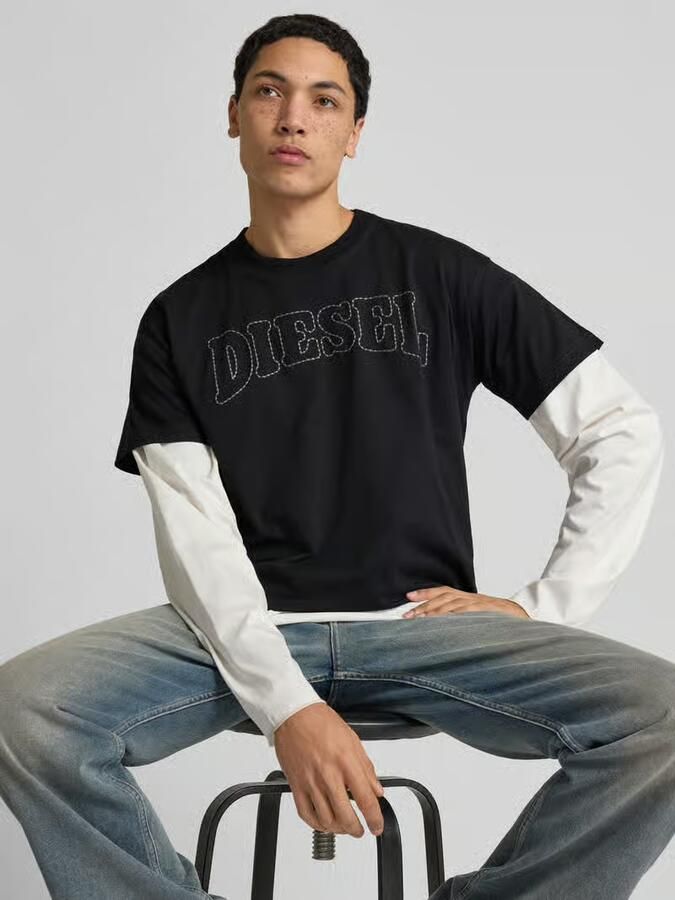 Diesel T-shirt met labelstitching