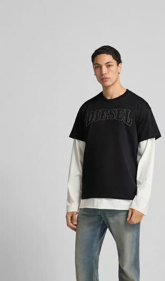 Diesel T-shirt met labelstitching - Foto 3