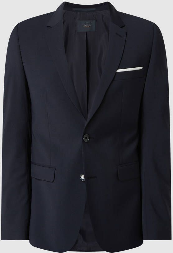 Digel Extra slim fit 2-knoops colbert met stretch model 'Nate'