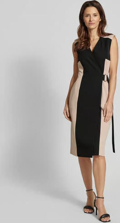 DKNY Knielange jurk in wikkellook - Foto 2