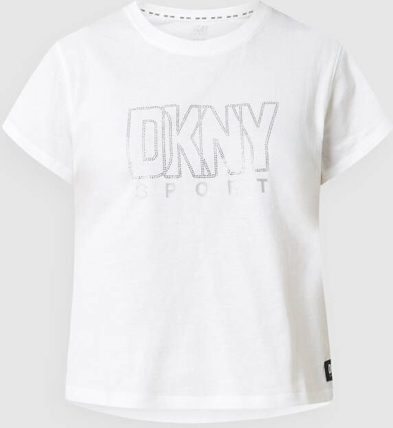 DKNY PERFORMANCE Boxy fit T-shirt met strass-steentjes