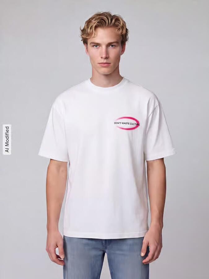 Don´t Waste Culture oversized t-shirt van katoenmix model 'LIRA' - Foto 2