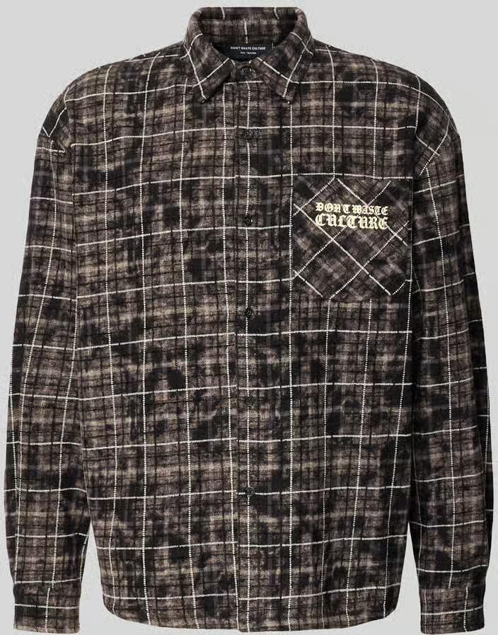 Don´t Waste Culture Regular fit vrijetijdsoverhemd met labelprint