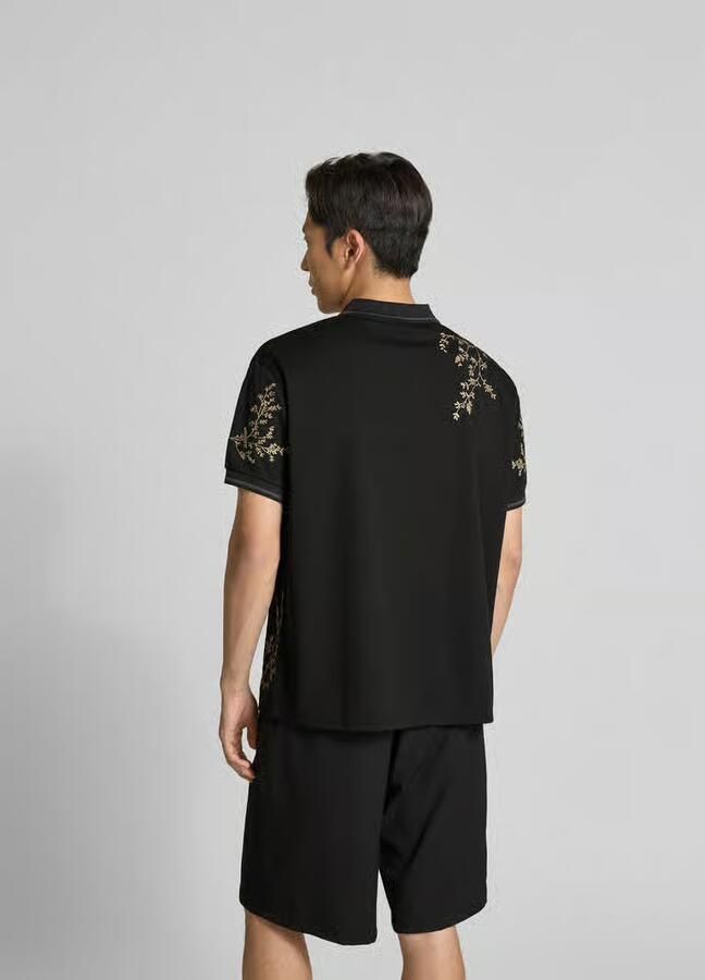 Don´t Waste Culture Poloshirt met florale allover-stitching - Foto 3