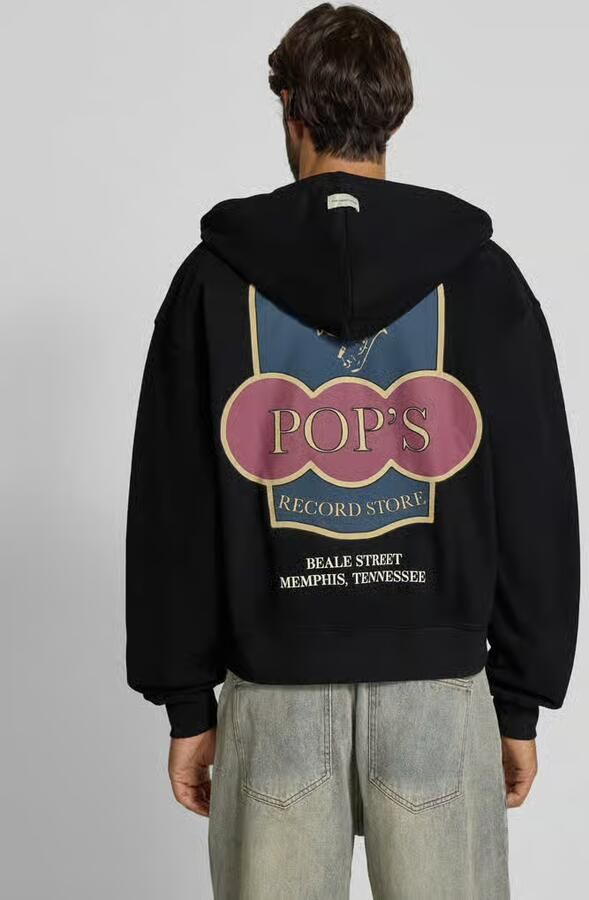 Don´t Waste Culture Sweatjack met capuchon en logoprint model 'Baelen'