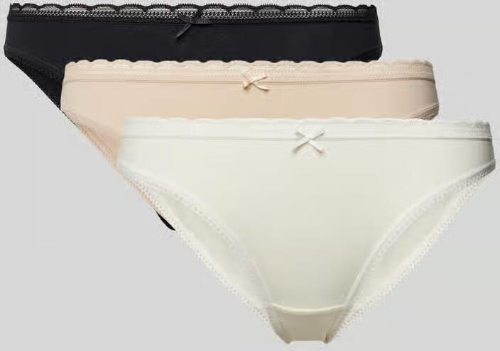 Dorina Slip met sierstrik en comfortabel model in een set van 3 stuks model 'NAOMI'