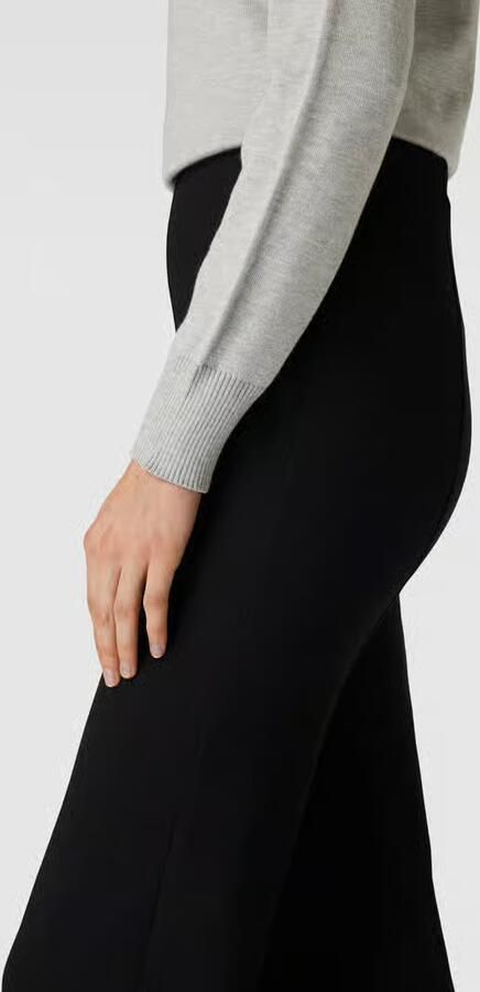 Drykorn Jerseybroek Zwart Hoge Taille Uitlopende Pijp Black Dames