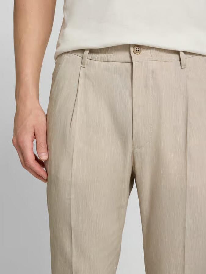 Drykorn Tapered fit bandplooibroek met elastische band model 'CHASY'