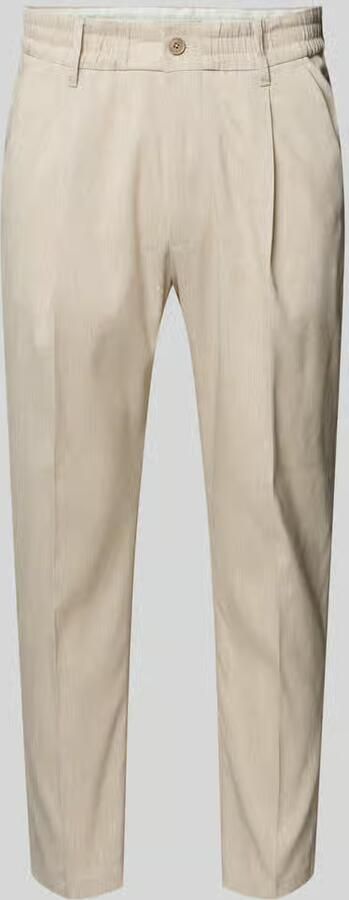 Drykorn Tapered fit bandplooibroek met elastische band model 'CHASY' - Foto 2