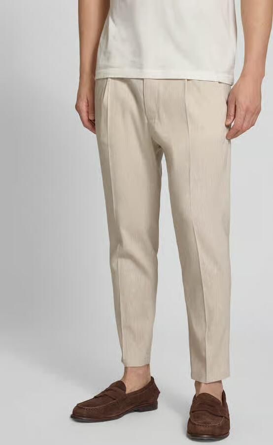 Drykorn Tapered fit bandplooibroek met elastische band model 'CHASY' - Foto 3