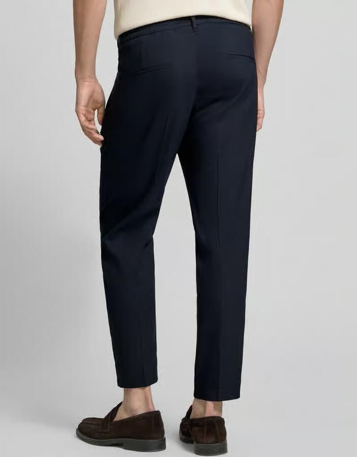 Drykorn Tapered fit bandplooibroek met elastische band model 'CHASY' - Foto 2