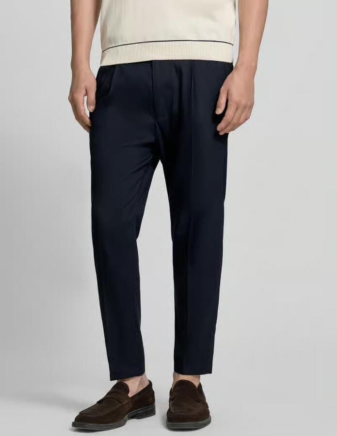 Drykorn Tapered fit bandplooibroek met elastische band model 'CHASY' - Foto 3