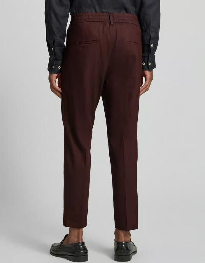 Drykorn Tapered fit bandplooibroek met elastische band model 'CHASY' - Foto 2